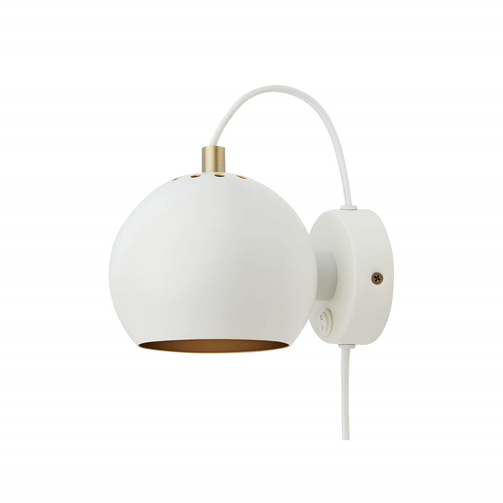 Ball Anniversary Vegglampe Matt HvitMatt Gold Inside Frandsen Frandsen | Dansk design | Kjøp belysning fra Frandsen her
